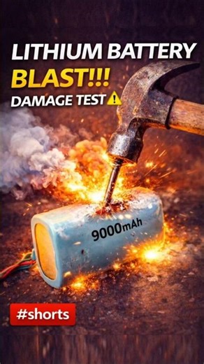 Lithium Battery Blast Test ⚠️ | What Happens If Nail Hit Lithium Cell? | Dangerous Experiment #diy