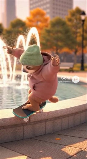 Tiny Trouble on a Skateboard | Slo-Mo’s Wobbly Moment | Slo-Mo Sloth™