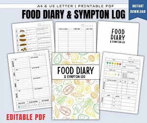 Editable Food Diary & Symptom Log Printable, Food Journal, Gut Health Tracker, Daily Food Tracker, Food Planner, Goodnotes, Instant Download - Etsy