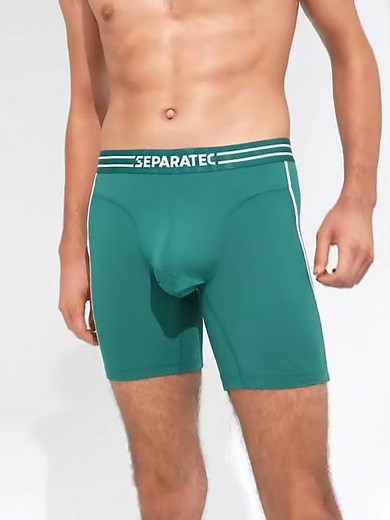 Separatec Men's Dual Pouch Underwear Moisture Wicking Lightweight Mesh Boxer Briefs ST 502X