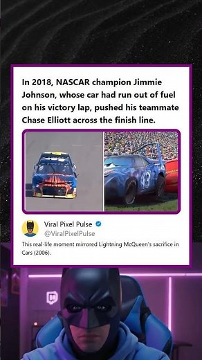 NASCAR Champion Jimmie Johnson Pushed Teammate to Finish Line Mirroring Cars 2006