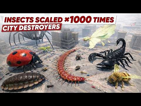 INSECTS at 1000× Scale 🐜😱 Surreal Size Comparison