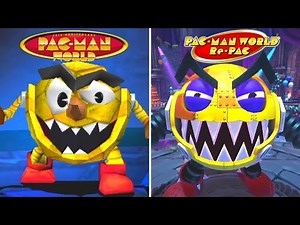 Pac-Man World Re-Pac - All Bosses Comparison (PS1 vs PS5)