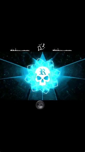 Stylized Skull Design with Glowing Blue Patterns