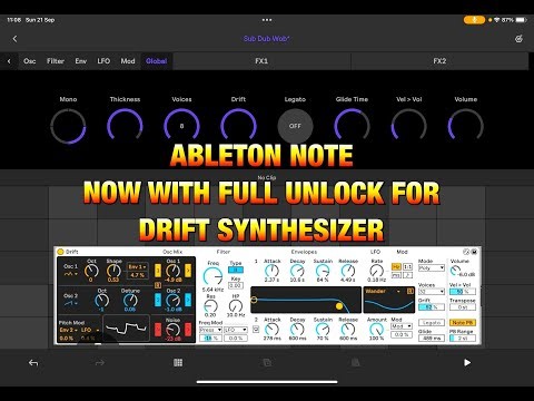 Ableton Note - Full DRIFT Synth IAP Now in Note - Walkthrough & Demo - iPad & iPhone