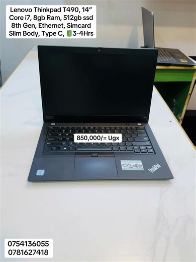 Lenovo Thinkpad T490s Core i7 8gb ram 512gb Ssd Storage 8th Generation 2 Type C Ports Hdmi Port Simcard Slot Webcam Wi-Fi Bluetooth Slim Body Ethernet port Battery 2-3hrs #affordablelaptop #lenovothinkpad #computer