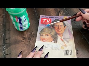 Gum Chewing ASMR Magazine Flipping Gentle Whispering | Vintage TV Guide