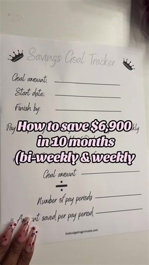 How to save $6,900 in 10 months(bi-weekly & weekly) #budgeting #moneytips #savingmoney #savingchallenge #savingschallenge