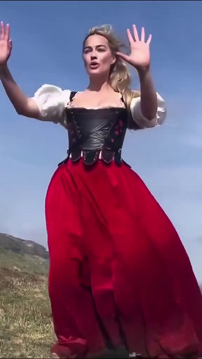 Margot Robbie Dances to Kate Bush on Wuthering Heights Set