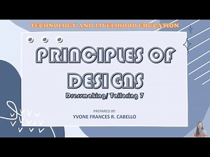 DRESSMAKING/ TAILORING 7/8 (Principles of Design)