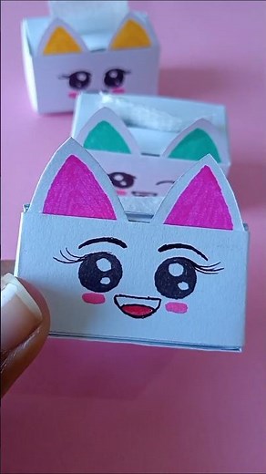 DIY Cute Mini Cat Tissue Box!🐱✨#shorts #cute #diy #love