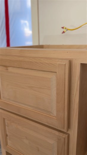 Come along as we show you this custom set of alder kitchen cabinets that we are finishing up installing! Staining begins next week! #HendricksRemodeling #kitchenremodel #customcabinets | Hendricks Remodeling