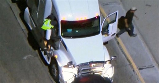 Carjackers steal two pickup trucks, big rig during lengthy police chase