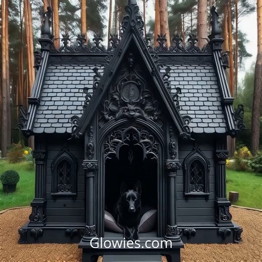 This gothic black dog house is a shadowy little mansion for the most stylish pup on the block. With sleek lines and dark vibes, it’s the perfect cozy spot for your black dog to lounge in mysterious comfort. He guards his gothic domain like a true creature of the night—loyal, elegant, and totally badass. Who says pets can’t have spooky style too? 🖤🐾🏠🌙 | Gothic Darling