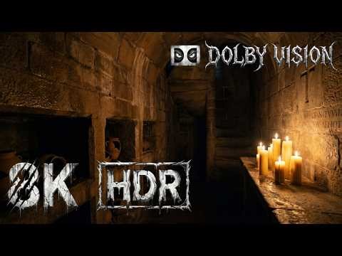 8K Medieval Crypt Ambience 🕯️⚰️ – 2 Hours of Dark Atmospheric Cathedral Sounds | Haunted Underground