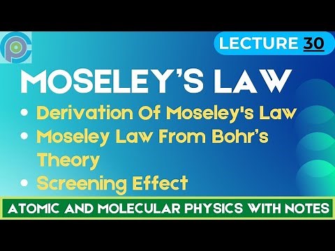 Moseley’s Law | Moseley Law From Bohr’s Theory | Screening Effect | Derivation of Moseley's Law