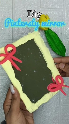 DIY Pinteresty Clay Mirror! 💛🍒 | Trendy Room Decor #shorts #pinterest #soffydiylife