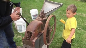 Corn Sheller Demonstration at Plow Day, Taylor, Wisconsin, 10/1/2022 | Taylor Museum of History
