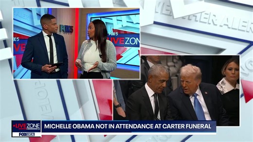 9.5K views · 29 reactions | Former First Lady Michelle Obama was absent from Jimmy Carter's funeral due to scheduling conflicts. Click the link for the full story: https://www.fox5dc.com/news/jimmy-carter-funeral-where-is-michelle-obama | Fox 5 DC | Facebook