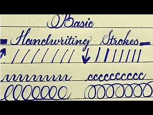 Basic strokes for Cursive Handwriting with gel pen ||| Handwriting practice for beginners |||