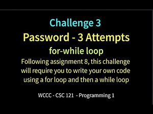 Challenge 3 - Password 3 Attempts (for-while)