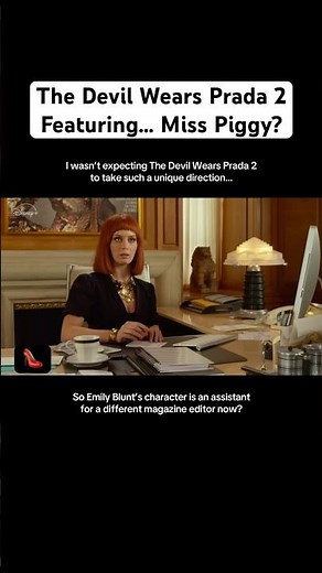 🤔 #DevilWearsPrada 2 takes a strange turn… with #MissPiggy? #Muppets #EmilyBlunt #AmyAdams #Cinema