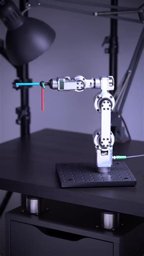3D PRINTech on Instagram: "world's smallest industrial #robot arm offers a large Cartesian workspace. This video showcases a custom singularity-handling algorithm that enables the arm to cross kinematic singularities seamlessly, fully exploiting its workspace while maintaining precise control and stability. ​it's built for high-end automation in #microelectronics, #semiconductors, #photonics, #medical devices where both micrometer-level precision and an extremely small footprint are critical. ​K