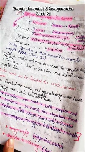Simple,Complex&Compound...#shorts #english #englishgrammar #ssc #students #study #studywithme #notes