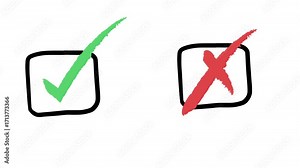 Check Mark and Cross Mark Symbols of Approval and Rejection