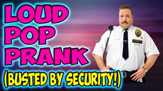 Loud pop prank where security steps in at the end