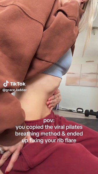 so turns out I wasnt breathing right when working out which caused my ribs to pop out making my rib cage & torso look wide ‼️ if your the girl making fun of the pilates girls for breathing trust me their engaging their deep core & getting abs ✅‼️ comment