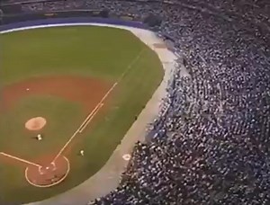 September 23, 1996 Hank Aaron in the background. Pete and Joe interview Ted Turner during the postgame festivities following the final regular season game at Atlanta-Fulton County Stadium “We weren’t losing all those early years. We were just learning how to win.” Via Braves on TBS. | Atlanta Braves Chop Live