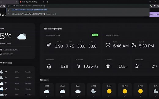 使用JavaScript和API构建的实时天气应用程序