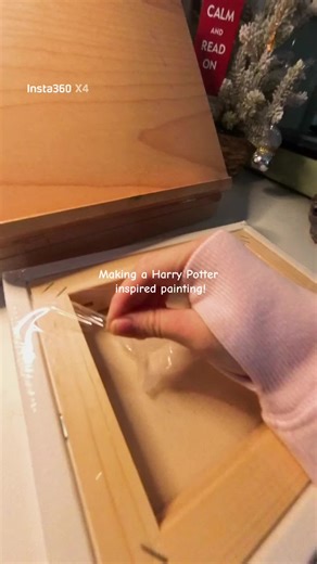 Making a Harry Potter inspired painting!🌧️🕯️🖤 #harrypotter #harrypottertiktok #harrypottertok #fyp #painting