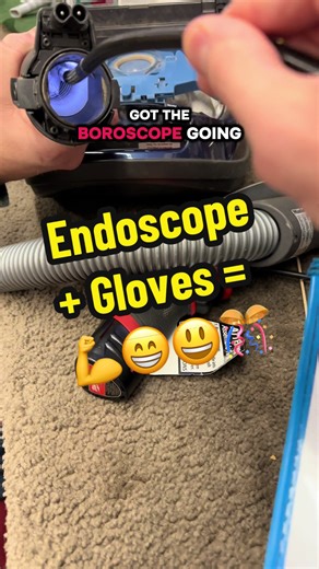 🦠 Exploring dark holes 🕳️ inside a vacuum 💨cleaner is way better with an endoscope… and gloves 🧤 , unless you like surprises. 🤯 If you’ve ever wondered what’s hiding in a tight, dark space, this is one of those tools that immediately earns its keep. This SHEKAR two-way endoscope camera gives you full 360° viewing with 180° articulation, so you’re not guessing or blindly fishing around. The 4.3-inch IPS screen is clear enough to actually see details, not just vague shapes, and the semi-rigid