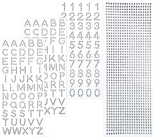 Blulu Rhinestone Letter Stickers for Graduation Cap Grad Cap Decorations Diamond Glitter Alphabet Number Stickers Stick on Small for Scrapbooking Fabric Handicraft Art Supplies(Silver)