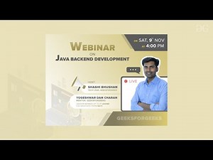 Webinar on Java Backend Development | GeeksforGeeks