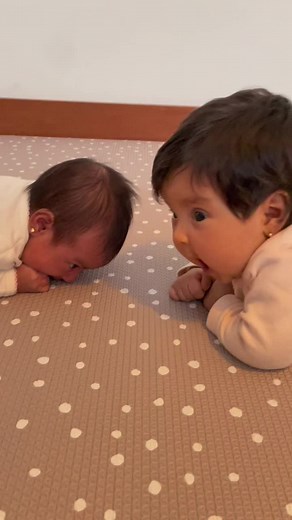 Adorable Infants Playing Together on a Soft Mat