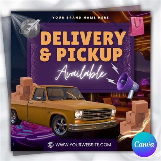 Delivery Pickup Flyer Template, Editable Service Business Sign (digital Download) - Etsy