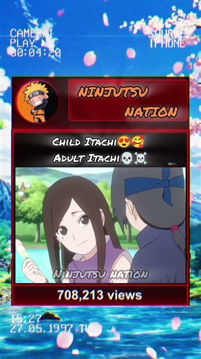 Child Itachi😍🥰 Adult Itachi💀☠️ #itachi #anime #shorts #naruto