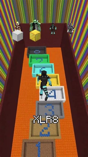 Minecraft Moving Platforms Map Jump Challenge with Ben 10 Characters!