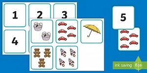 1 to 5 Number and Quantity Matching Cards