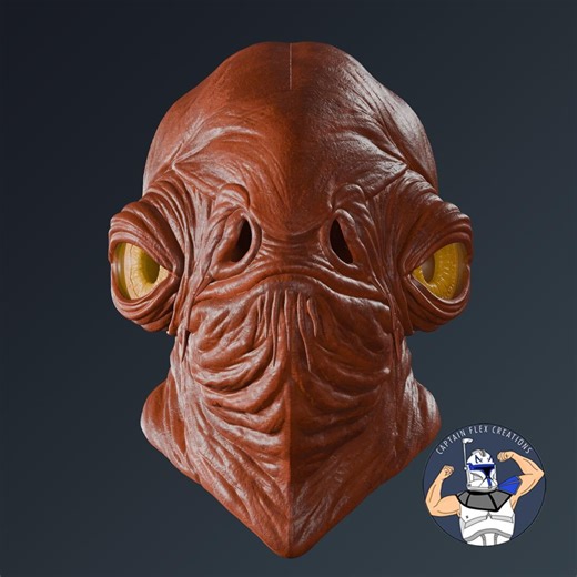 Admiral Ackbar | Mon Calamari Cosplay Helmet - 3D Print Files - Etsy