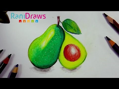 How to draw an AVOCADO - Step by step