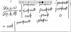 SOLVED:Evaluate the appropriate determinant to show that the Jacobian of the transformation from Cartesian ρϕθ-space to Cartesian x y z- space is ρ^2 sinϕ.