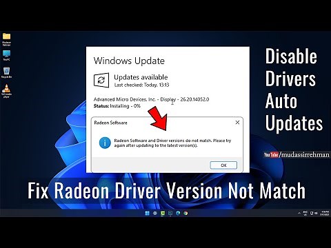 How To Fix Radeon Software and Driver Version do not Match | Disable Advanced Micro Devices Update