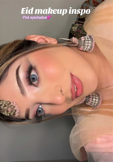 Eid makeup diaries✨✨ -pink eyeshadow. 💕@e.l.f. Cosmetics UK eyebrow gel 💕@Huda Beauty concealer in coconut flakes 2.7N 💕Eyeshadow: @hudabeautyshop der blush pallet 💕@Lancôme mascara 💕lashes by @TATTI LASHES 💕@haruharu wonder Official US moisturising milk 💕 @Hudabeauty easy blur foundation in the shade golden milk 💕@Primark r stick in the shade Chai 💕 @🇬🇧MADEBYMITCHELL🇬🇧 liquid blushes jn rosey posey 💕Hudabeauty easy bake powder in the pound cake 💕Powder blush pallet by Hudabeauty 