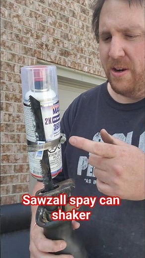 use a hose clamp and a sawzall to shake paint cans. #diy #autobodyrepair #spraypaint #automobile