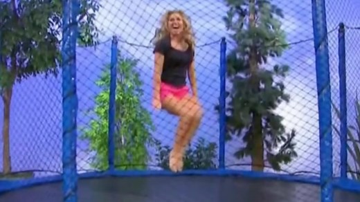 Hot Babes Jumping on Trampolines