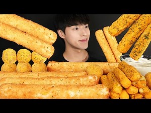 ASMR MUKBANG LONG CREAMY CHEESE STICKS & CHEESE BALLS & CHEESE STICKS